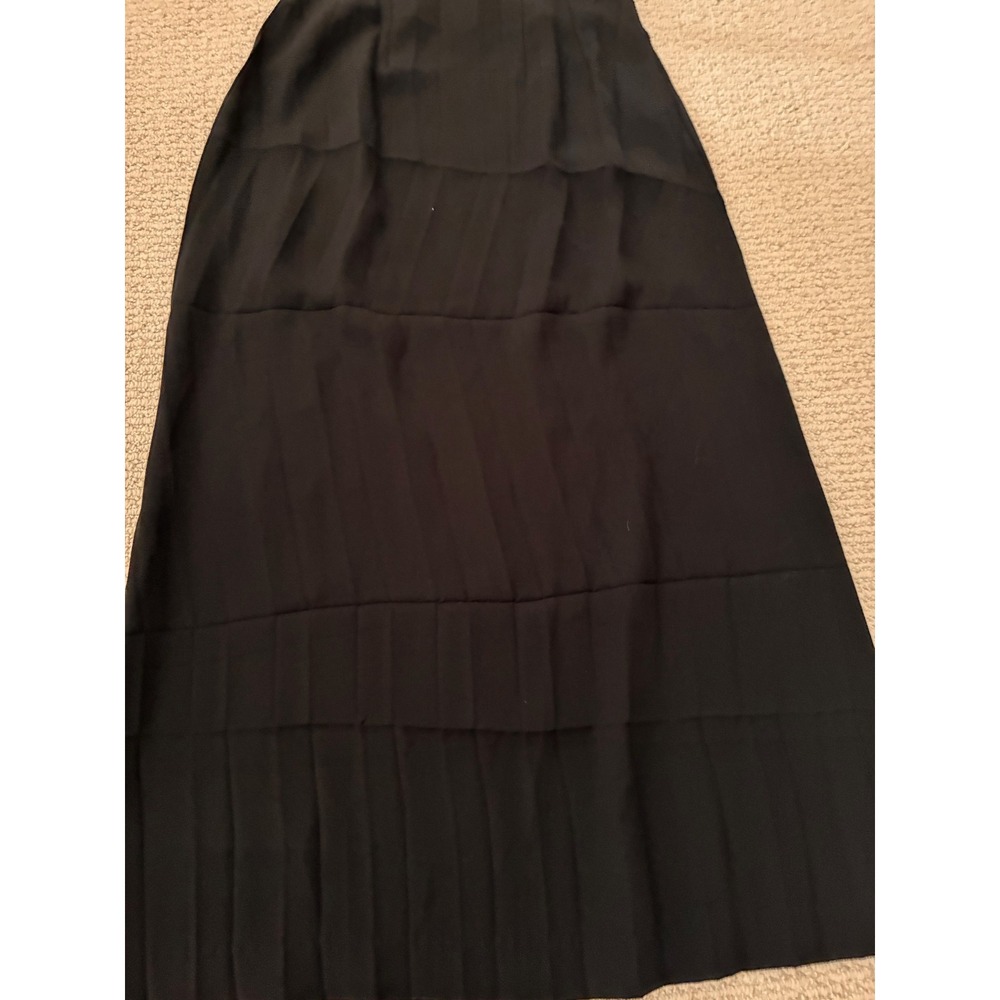 Margaret O'Leary Black Japanese Pleat Midi Skirt Womens Size Large